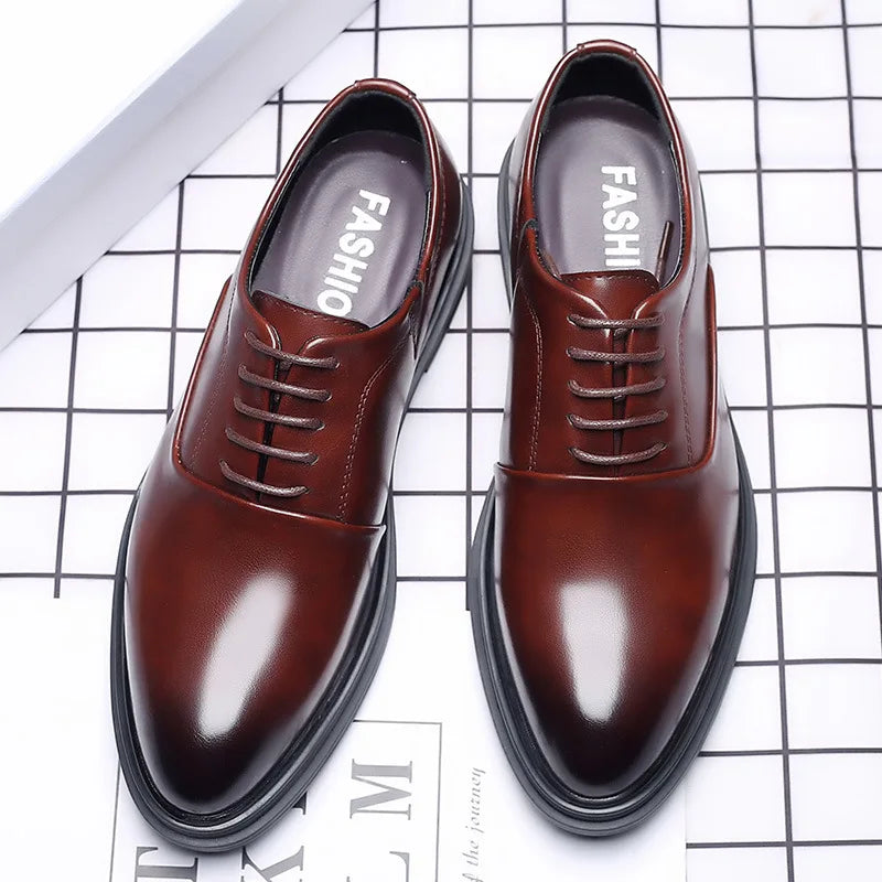 Business Men Formal Shoes Black Leather Shoes Mens Fashion Casual Dress Shoes Classic Italian Formal Oxford Shoe for Men