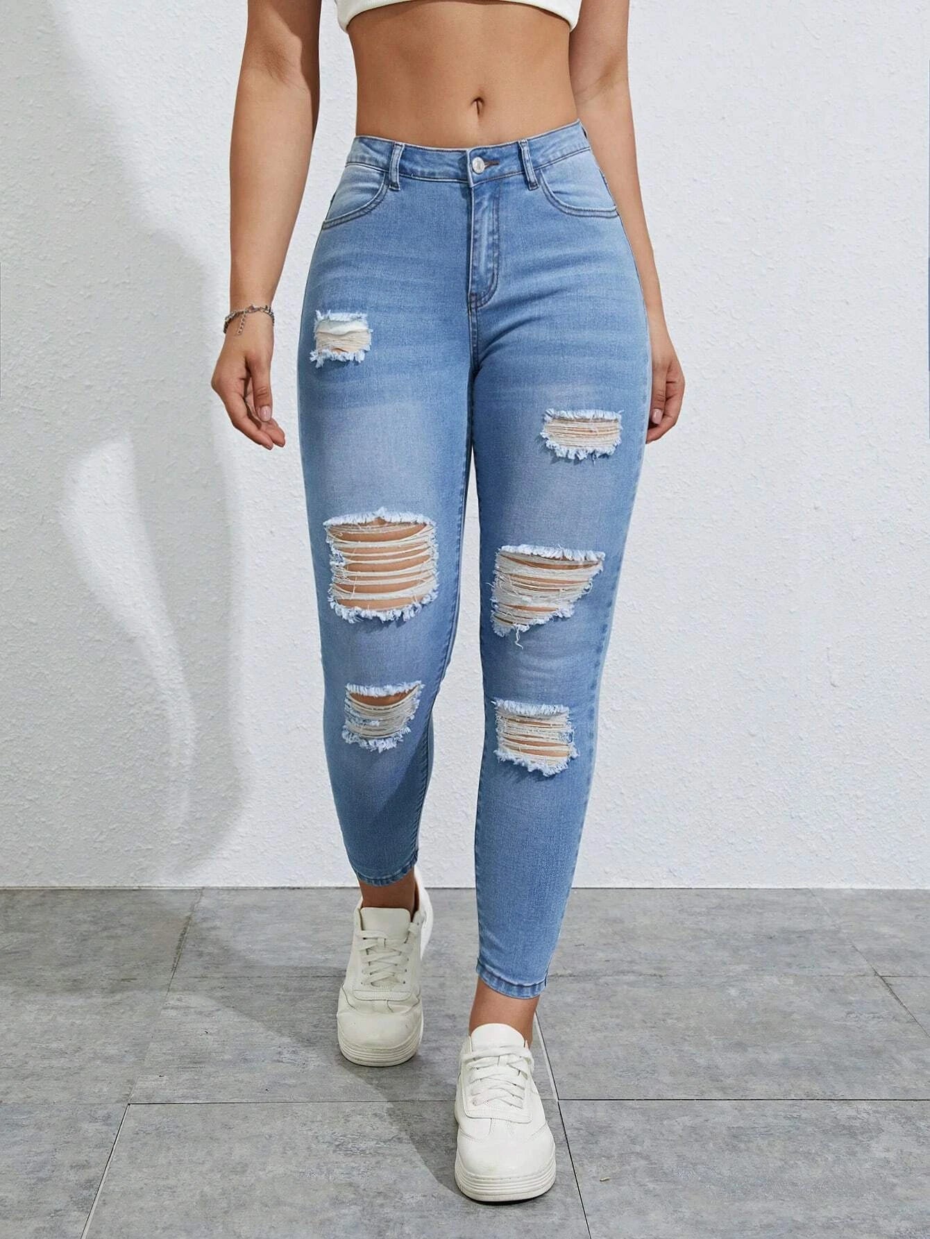 Essnce Ripped Skinny Jeans Women's Jeans