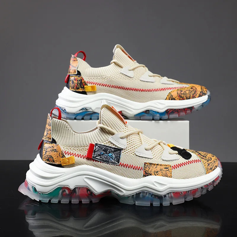 Shoes Men Sneakers Male Casual Breathable Shoes Luxury Shoes Trainer Race Shoes Fashion Loafers Sport Running Elastic Shoes
