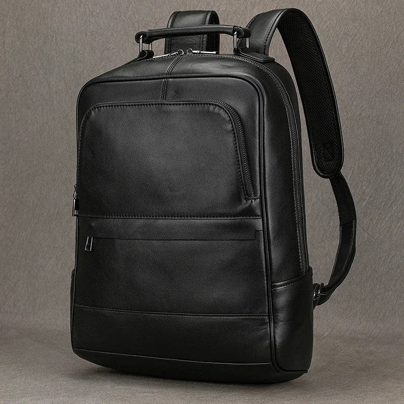 Fashion Designer Leather Backpack Vintage Style Crazy Horse Leather Travel Backpack Bag 100% Genuine Leather Computer Bag Men