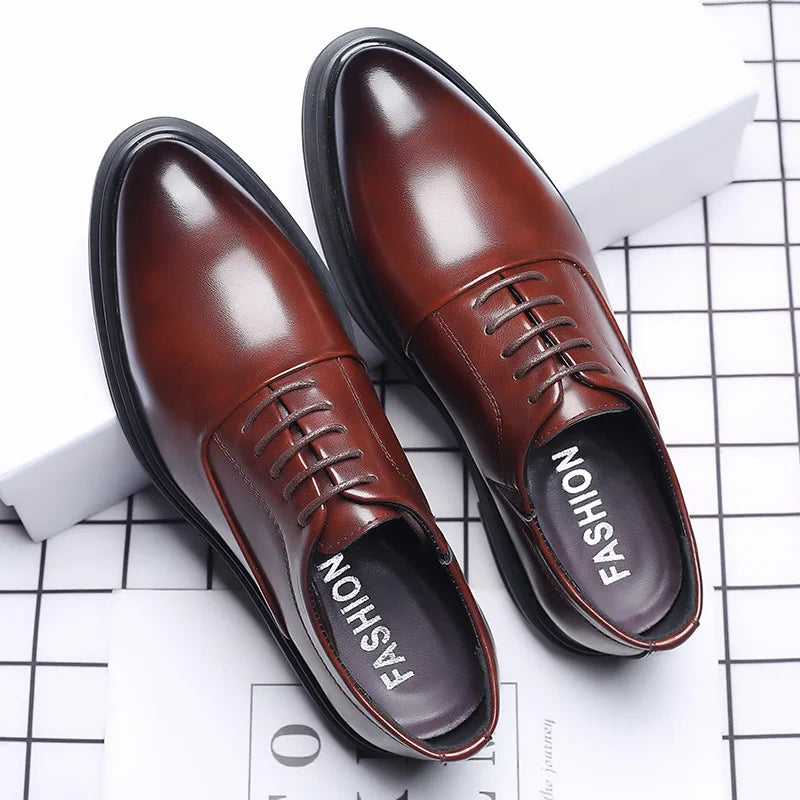Business Men Formal Shoes Black Leather Shoes Mens Fashion Casual Dress Shoes Classic Italian Formal Oxford Shoe for Men