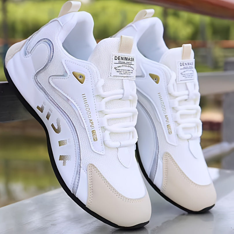 Fashion Colorblock Lace-Up Sneakers for Men Breathable Low-Top Dad Shoes Running Walking Sports Shoes Men Shoe