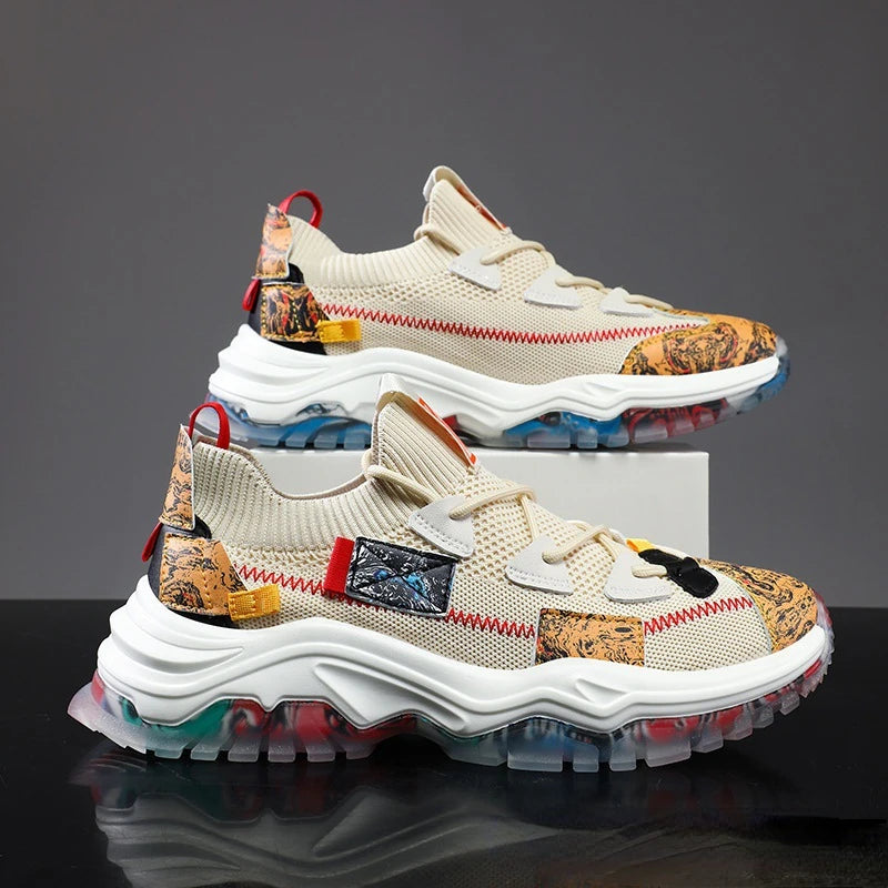 Shoes Men Sneakers Male Casual Breathable Shoes Luxury Shoes Trainer Race Shoes Fashion Loafers Sport Running Elastic Shoes