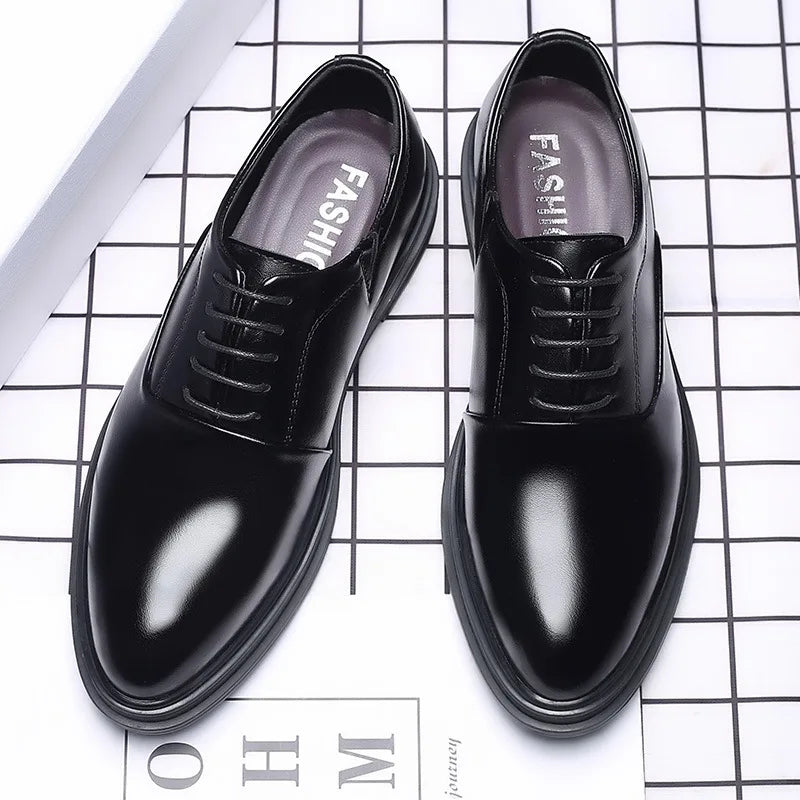 Business Men Formal Shoes Black Leather Shoes Mens Fashion Casual Dress Shoes Classic Italian Formal Oxford Shoe for Men