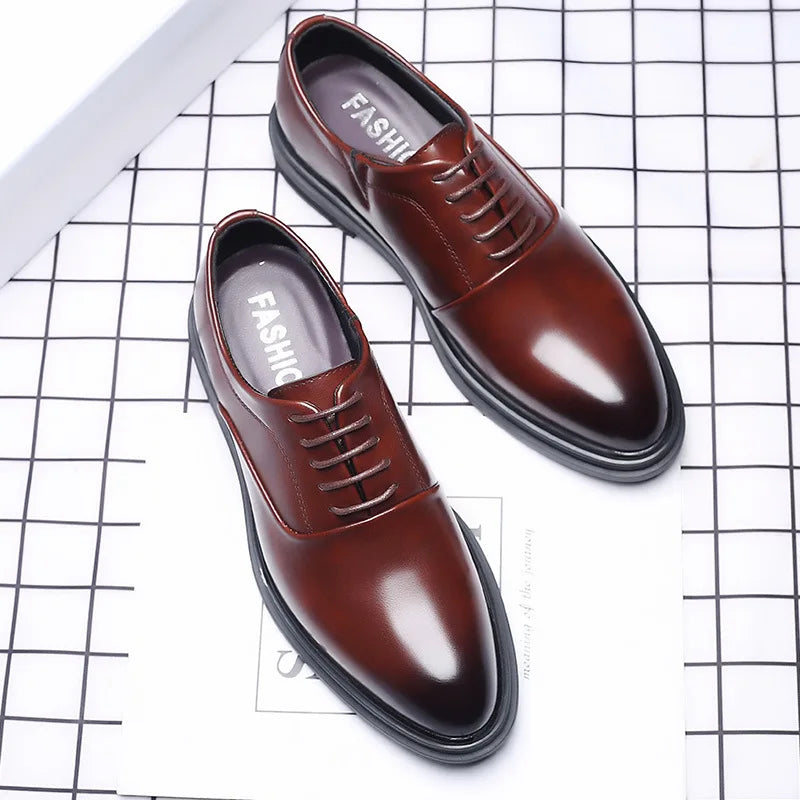 Business Men Formal Shoes Black Leather Shoes Mens Fashion Casual Dress Shoes Classic Italian Formal Oxford Shoe for Men