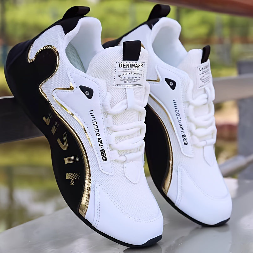 Fashion Colorblock Lace-Up Sneakers for Men Breathable Low-Top Dad Shoes Running Walking Sports Shoes Men Shoe