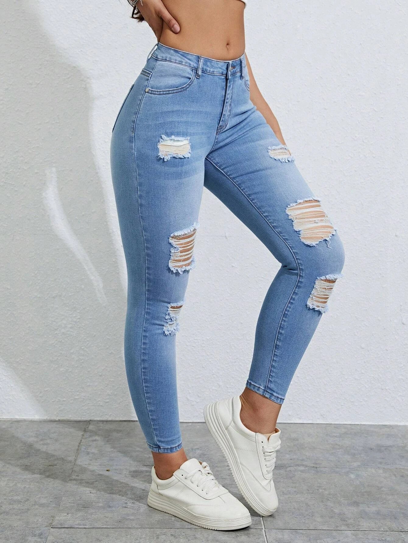 Essnce Ripped Skinny Jeans Women's Jeans